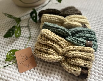 Handmade Crochet Twist Wool Headband: Cozy Ear Warmer