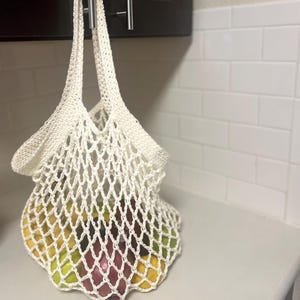 Handmade Crochet Market Bag - Eco-Friendly Cotton Reusable Grocery & Beach Bag
