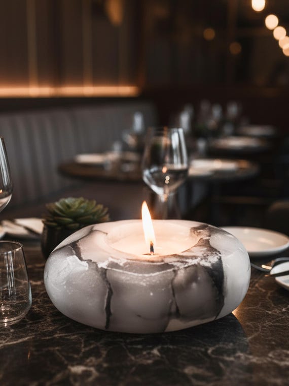 Stone-Shaped Luxury Candle | Drip-Free, Wind-Resistant | Hotel & Event Decor