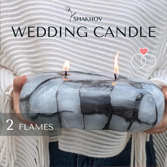 Wedding candle. XL -size. Outdoor stone Candle - Handmade Candles for Room Decor and outdoor use - stone Unique Candle - stone Candle