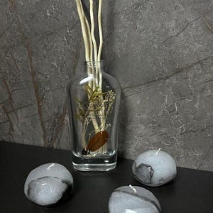 Stone Candle Gift Set of 3pcs. Personalized stone Candle. Handmade Candles for Room Decor and outdoor use - stone Unique Candle. Rock candle