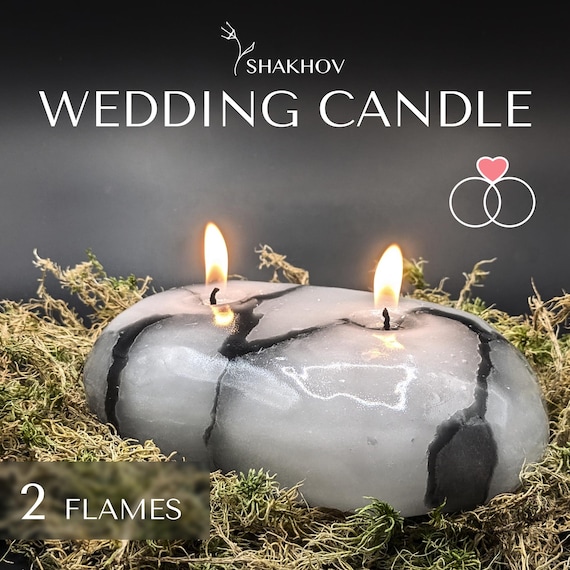 Wedding candle. Personalized stone Candle - Handmade Candles for Room Decor and outdoor use - stone Unique Candle - stone Candle Gift Set.