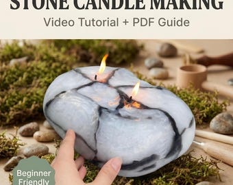 Cours de fabrication de bougies en galets de pierre | Apprendre les bougies DIY Rock | Tutoriel vidéo + PDF | Débutant