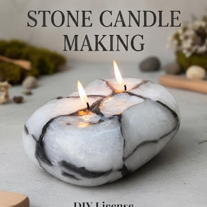 Curso para hacer velas de piedra / Velas realistas de rocas y guijarros / Tutorial en vídeo + PDF