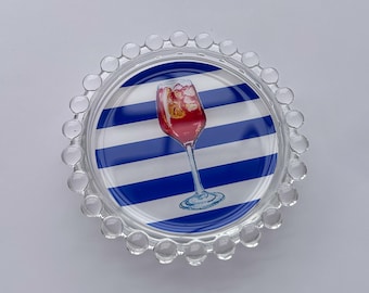 Vassoio portaoggetti a righe per Aperol Spritz - Portaoggetti, sottobicchiere e portagioie