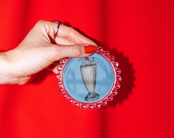 Handmade Milkshake Trinket Dish | Original Illustration, 4"