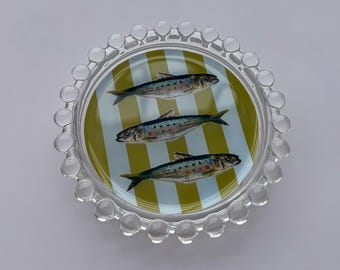 Vassoio portaoggetti con sardine a strisce - Portaoggetti, sottobicchiere e portagioie