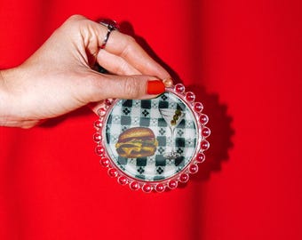 JG Melon Burger Trinket Dish, Original Illustration, 4"