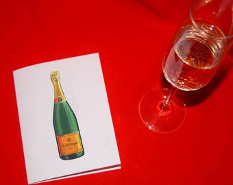 Champagne Greeting Card | Blank | Original Illustration