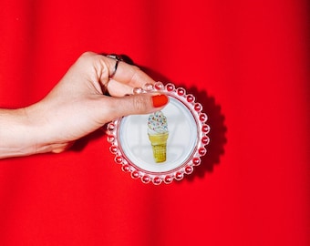 Soft Serve with Sprinkles Trinket Dish, Original Illustration, 4"
