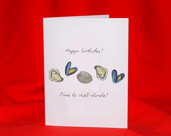 Time to Shell-ebrate Birthday Card, Original Illustration