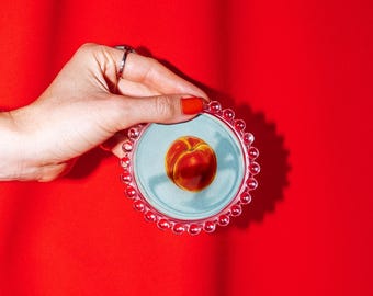 Peach Trinket Dish | Original Illustration, 4"