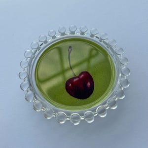 Cherry Catch-All Tray - Trinket Dish, Drink Coaster & Jewelry Holder