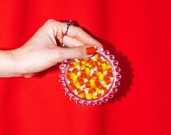 Candy Corn Pattern Trinket Dish | Halloween | Original Illo