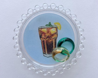 Iced Tea Catch-All Tray - Trinket Dish, Drink Coaster & Jewelry Holder