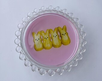 Peeps Bunnies Trinket Dish, Original Illustration, 4"