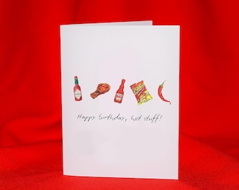 Hot Stuff Birthday Card, Original Illustration