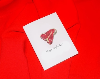 Happy "Beef-Day" Birthday Card, Original Illustration