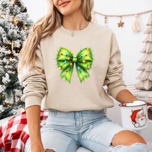 Grinchmas Bow Sweatshirt: Coquette Christmas Crewneck