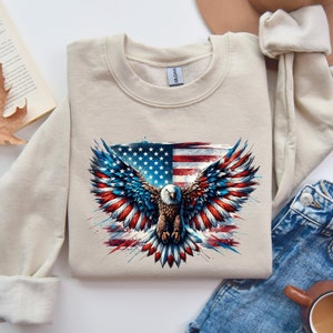 Eagle USA Flag Patriotic Sweatshirt, 4th of July Sweatshirt, Elections Sweatshirt, USA Sweatshirt, America Sweatshirt, MAGA Sweatshirt
