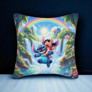Stitch Pillow Cover – Cute Throw Pillow Case – Decorative Cushion Cover for Bedroom, Sofa, Nursery – Gift for Lilo & Stitch Fans