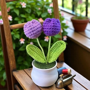 Crochet Flower Bouquet in a Vase – Handmade Floral Arrangement