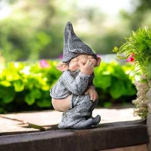 Funny Resin Garden Gnome – Outdoor Decoration – Unique Gnome Gift Idea