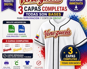 Plantilla de venezuela logo SVG Y PNG (para cricut o sublimacion) de 3 capas