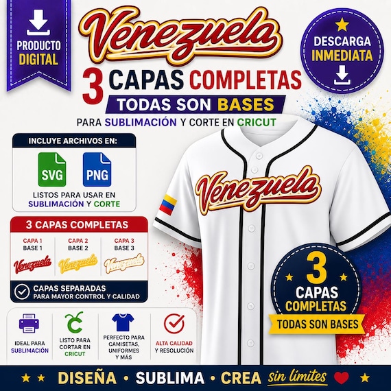 Plantilla de venezuela logo SVG Y PNG (para cricut o sublimacion) de 3 capas