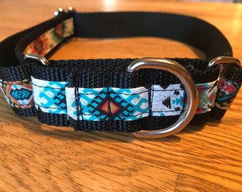 Aztec Martingale Dog Collar,  Training dog collar, Greyhound dog collar. Dog collars for sighthounds.