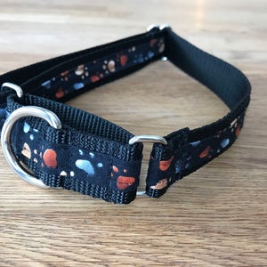 Heart steps , Paw print Martingale Dog Collar, Training dog collar, Greyhound dog collar. Dog collars for sighthounds. image 2