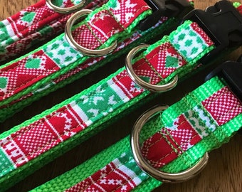 Ugly Sweater, Holiday Party,  Christmas Collar, Collar Collection, Collars, Leashes, Key Fobs Friendship Bracelets and More