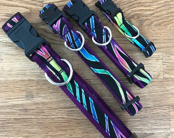 Purple Wild Child Dog Collar Collection, Coordinating  Collars, Leashes, Key Fob, Friendship Bracelet and More