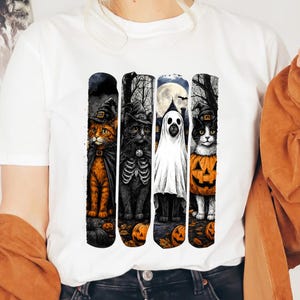 Halloween Cat Png, Witch Cat PNG, Fall Shirt Png, Autumn Png, Skeleton Cat, Pumpkin Cat, Halloween Ghost Cat
