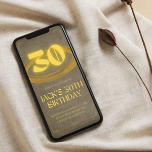 Digital 30th Birthday Invitation | Edit FREE in Canva | Editable Template | Instant Download | For Him | Party Invite | Digital Invitation