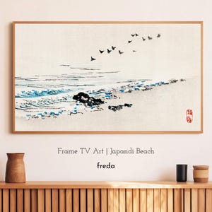 Japandi Frame TV Art Nature Beach | Minimal Modern Digital Download | Instant download | Frame TV Art | Japan Nature Beach | Wabi Sabi