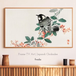 Japandi Frame TV Art Nature Bird | Minimal Modern Digital Download | Instant download | Frame TV Art | Japan Nature | Wabi Sabi