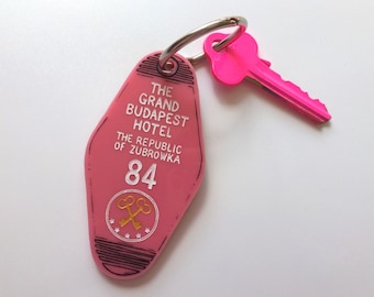 The Grand Budapest Hotel - Hotel Room Key Ring - Wes Anderson - Keychain - Laser Cut Acrylic