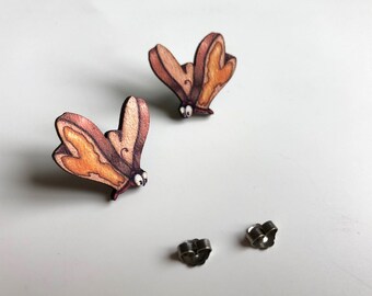 Bread and Butterfly - Alice in Wonderland - Laser Cut Wood Earrings