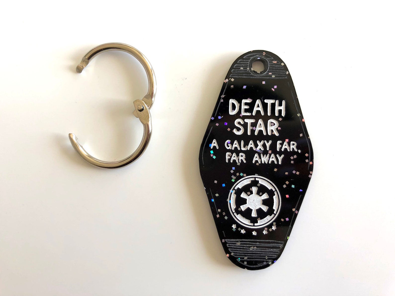 Star Wars Death Star Keychain Keyring A Long Time Ago In A Galaxy Far