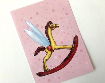 Rocking Horse Fly - Alice in Wonderland - Postcard