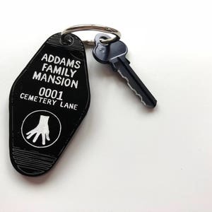 Addam's Family Mansion Cemetery Lane Keychain Key Ring Laser Cut Acrylic image 4