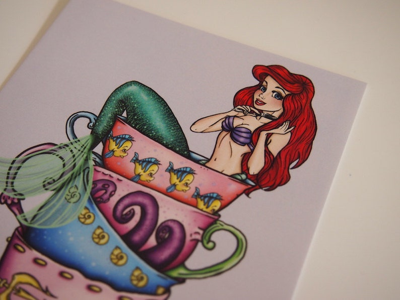 Teacup Ariel The Little Mermaid Postcard image 2