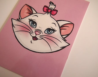 Illustrated Marie Cat Aristocats Postcard