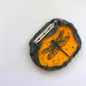 Dragonfly in Amber Outlander Laser Cut Acrylic Brooch image 6