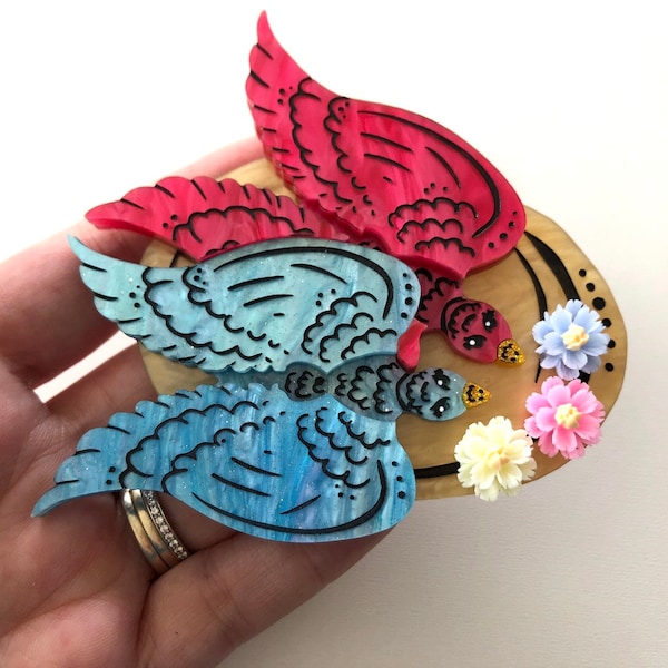 Mary Poppins Returns Cartoon Bird Hat - Laser Cut Acrylic Brooch