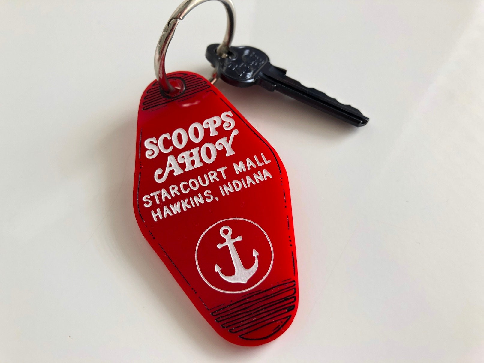 Scoops Ahoy Stranger Things Hotel Room Key Ring Keychain Etsy
