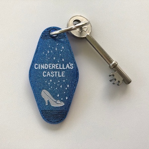 Cinderella - Cinderella's Castle - Glitter Key Ring - Keychain - Laser Cut Acrylic