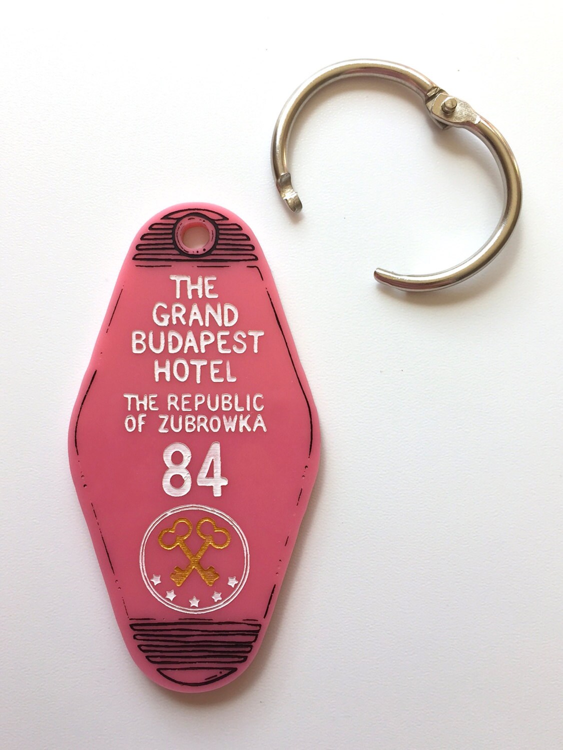 The Grand Budapest Hotel Hotel Room Key Ring Wes Anderson Keychain