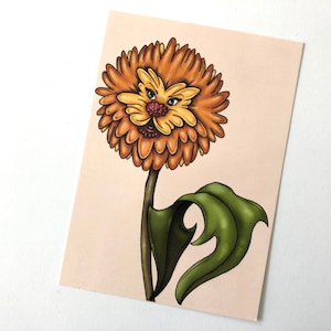 Dente de Leão - Jardim de Flores - Alice no País das Maravilhas - Cartão Postal